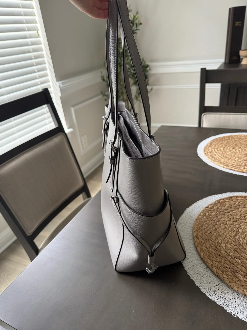 Michael Kors Dove Gray Saffiano Leather Tote - Picture 2 of 9